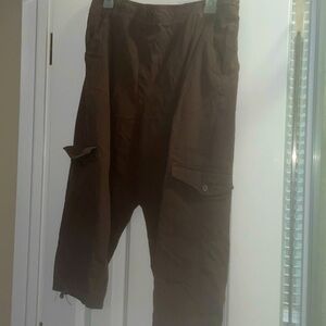 2 ITEMS! White Stag Brown 12/14 crop pants AND Brown short sleeve blouse…